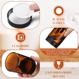 Domensi amber jar with leakproof lid, great for travel.