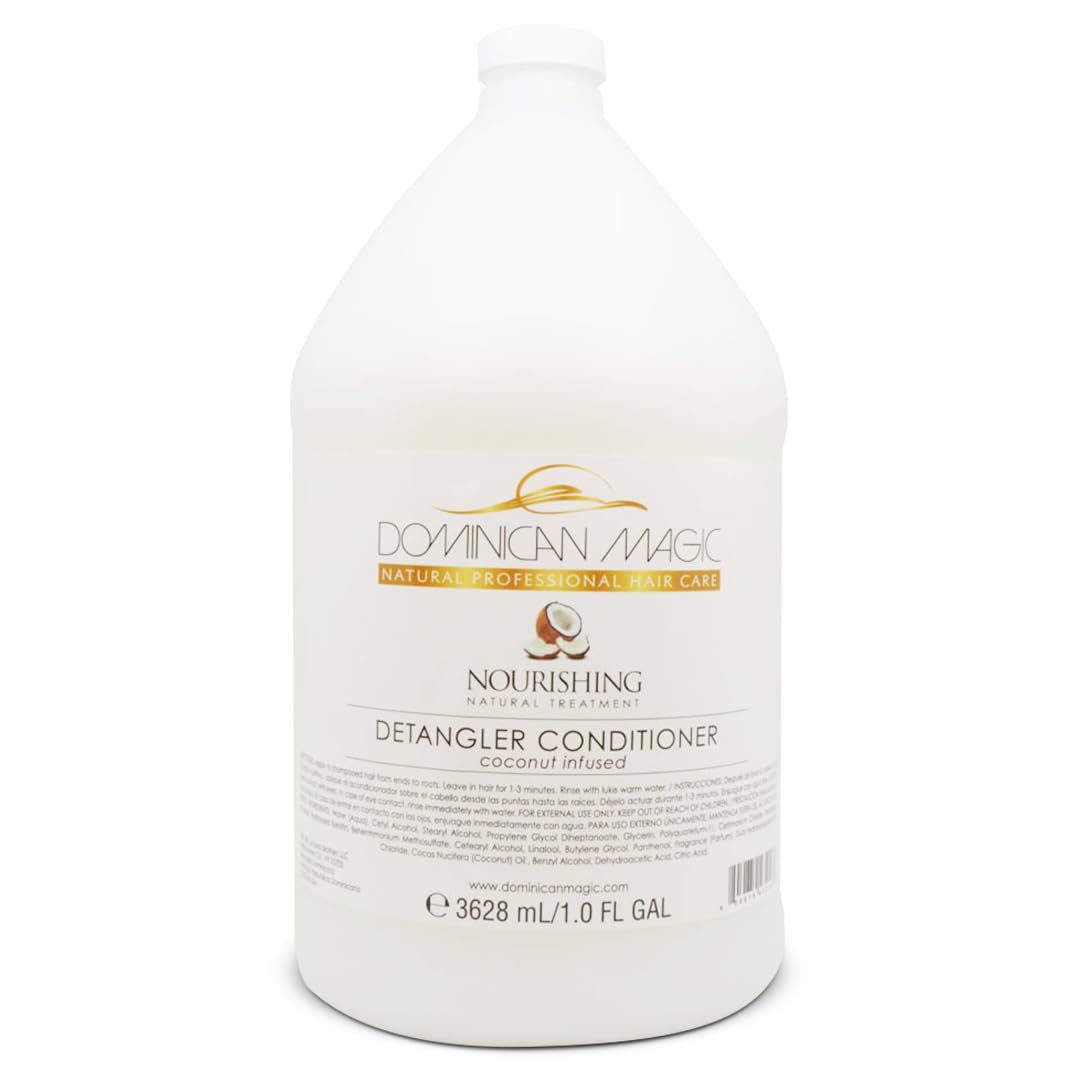 Dominican Magic Coconut Detangler bottle pour for easy detangling and hydration.