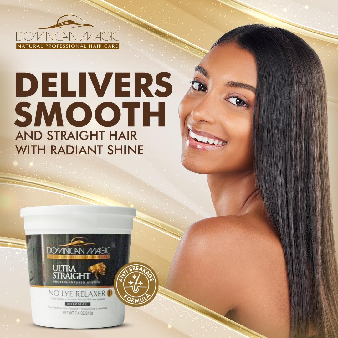 Dominican Magic Ultra Straight application step for smooth, frizz-free results.