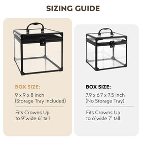 Donghome crown box used as a versatile display case for makeup and toiletries.