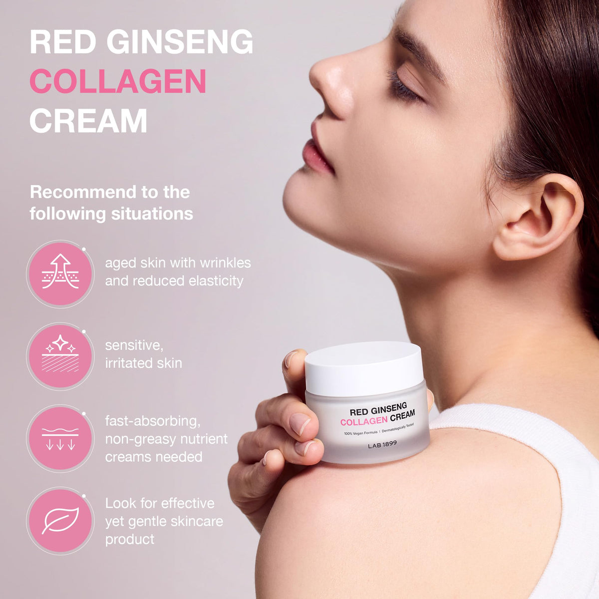 Donginbi LAB 1899 ingredient visuals highlight ginsenosides and antioxidant support.