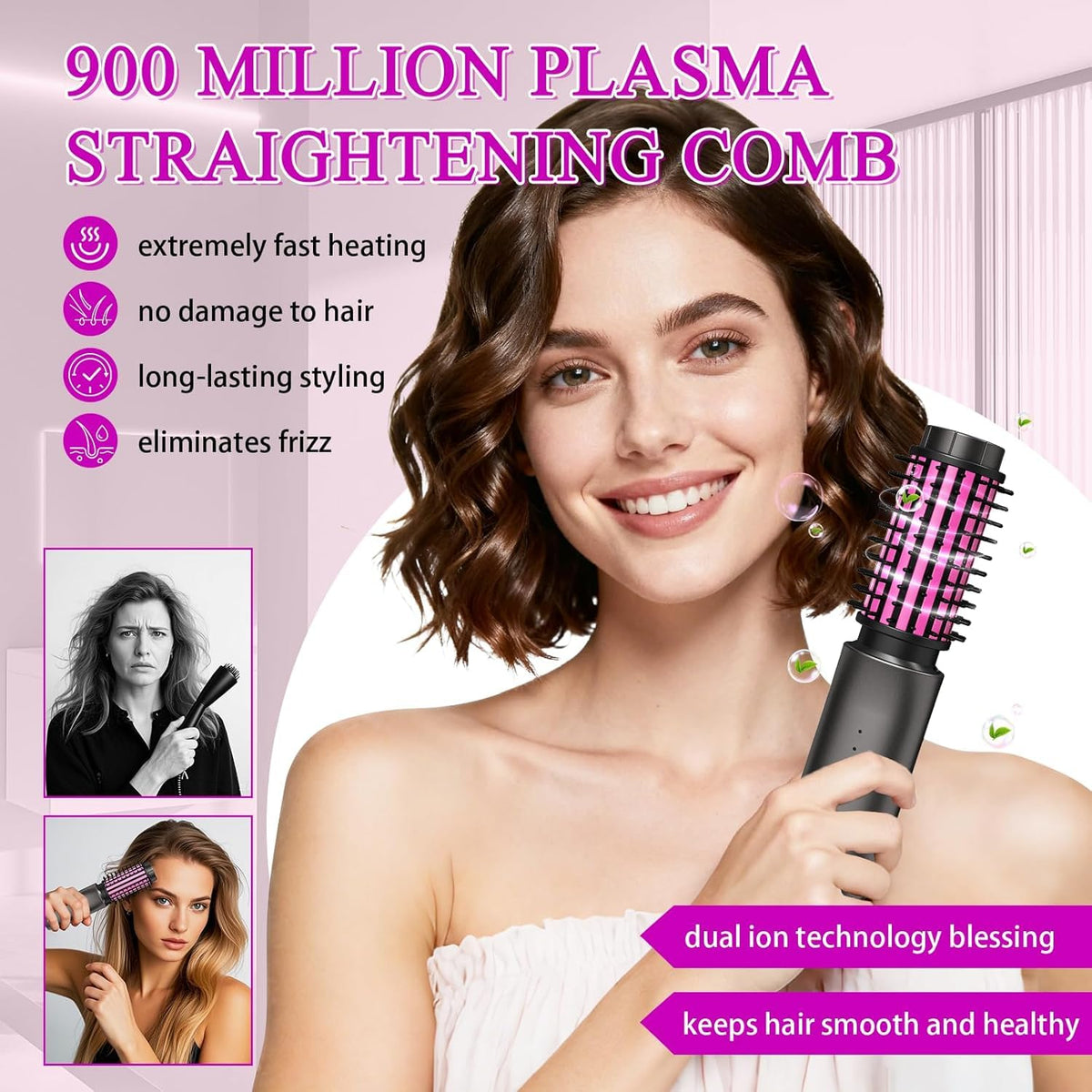 Dongxw 3-in-1 hair styler combines curling, straightening, and brushing.