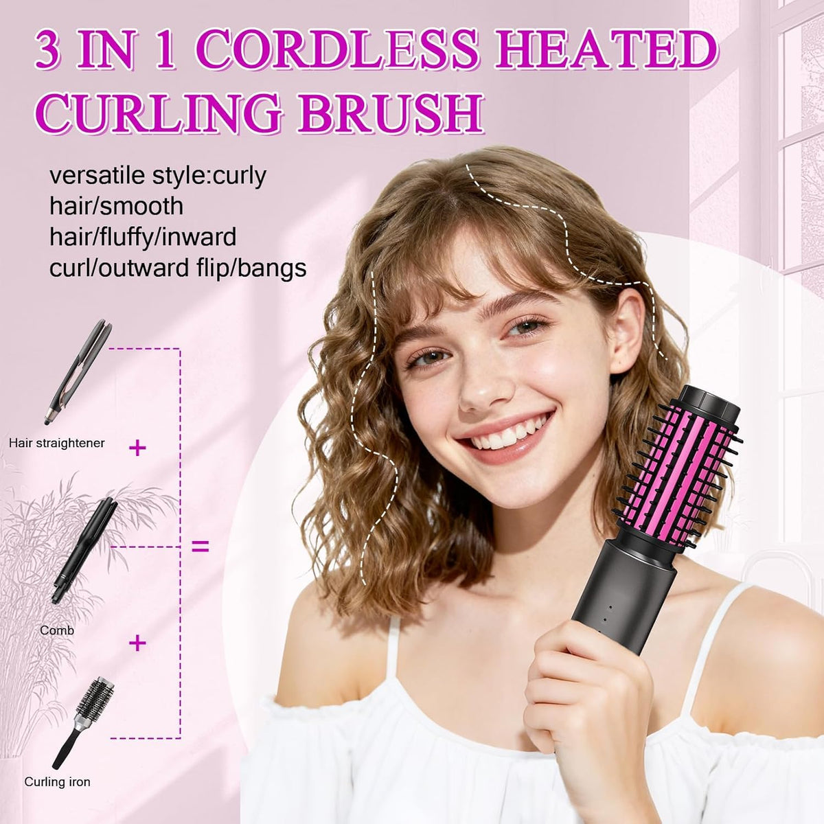 Dongxw travel-friendly compact curling brush ready for on-the-go touch-ups.