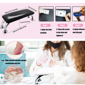 DONGYUNAI arm rest nails tech, white close view of sponge cushions.