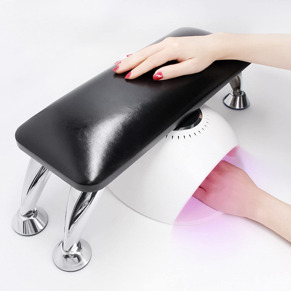 DONGYUNAI arm rest nails tech, white on table with nail lamp compatibility.