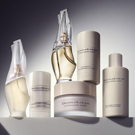 Donna Karan Cashmere Mist daily-use ritual image highlights quick absorption and softness