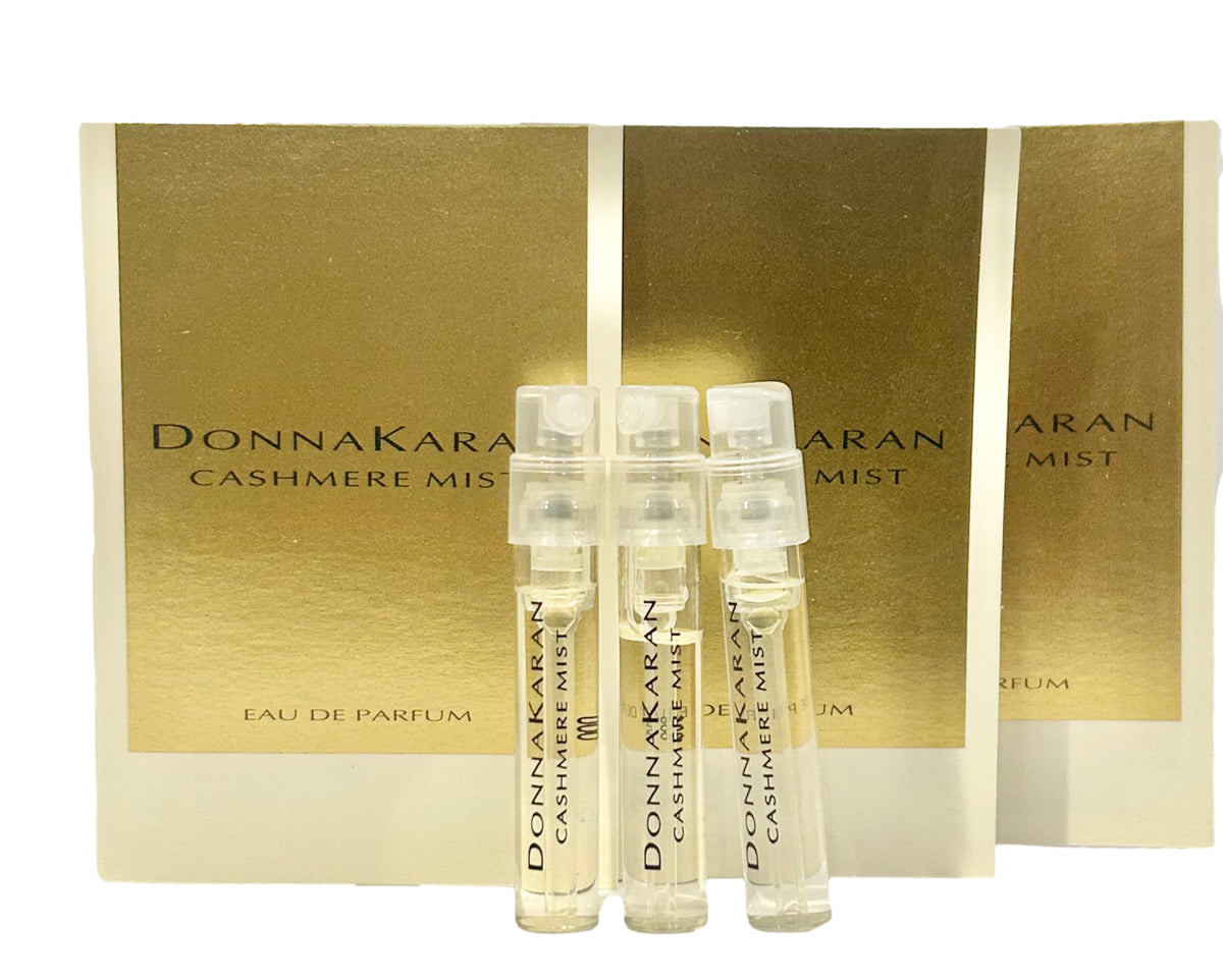 Donna Karan Cashmere Mist three-vial sample set for try-before-you-buy exploration