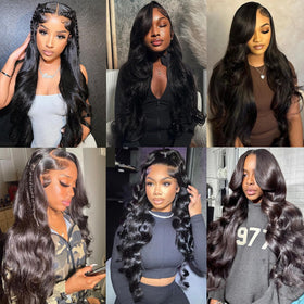 Donxue 18-30 inch body wave wig true to length for easy styling