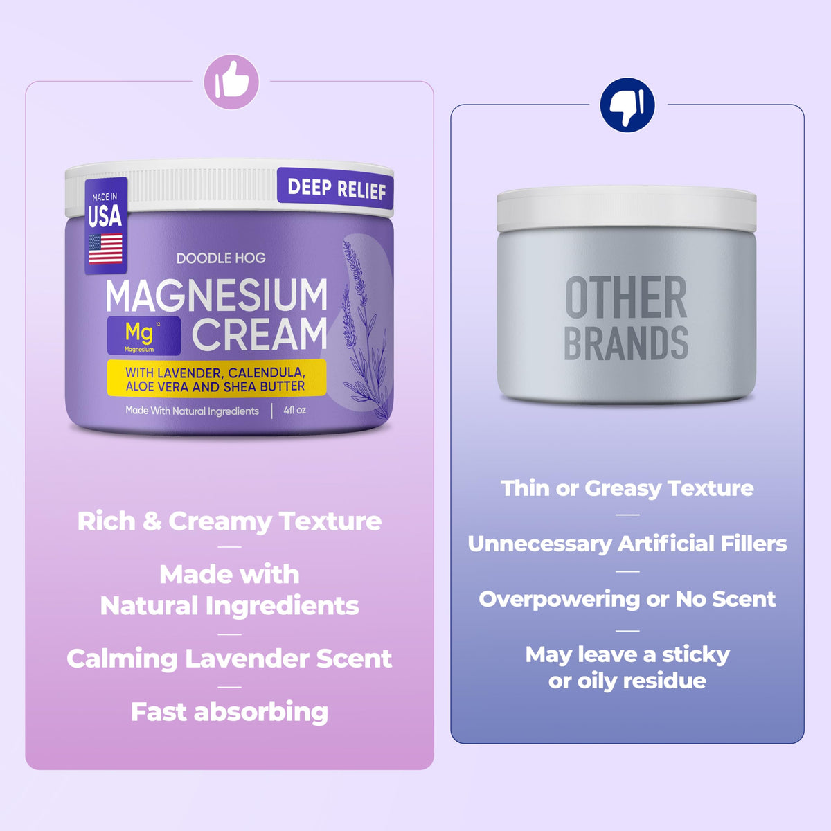 DOODLE HOG Magnesium Cream on knee for daily comfort