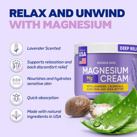 DOODLE HOG Magnesium Cream texture demonstrates fast absorption during leg massage