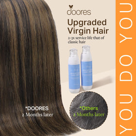 Balayage shade from dark brown to chestnut brown for natural blending with DOORES extensions