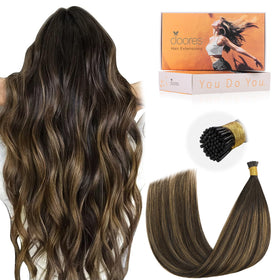 DOORES i tip balayage color blend for natural length