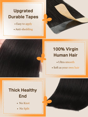 DOORES pack contents show 20 pieces tape-in extensions