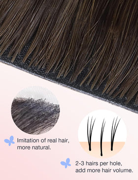 Plant-extract dyed virgin DOORES hair extensions in jet black for natural color
