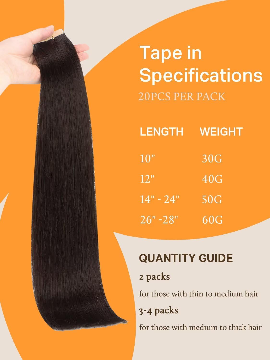 DOORES Remy hair extensions pack front view highlights the 20-piece set for full head options.
