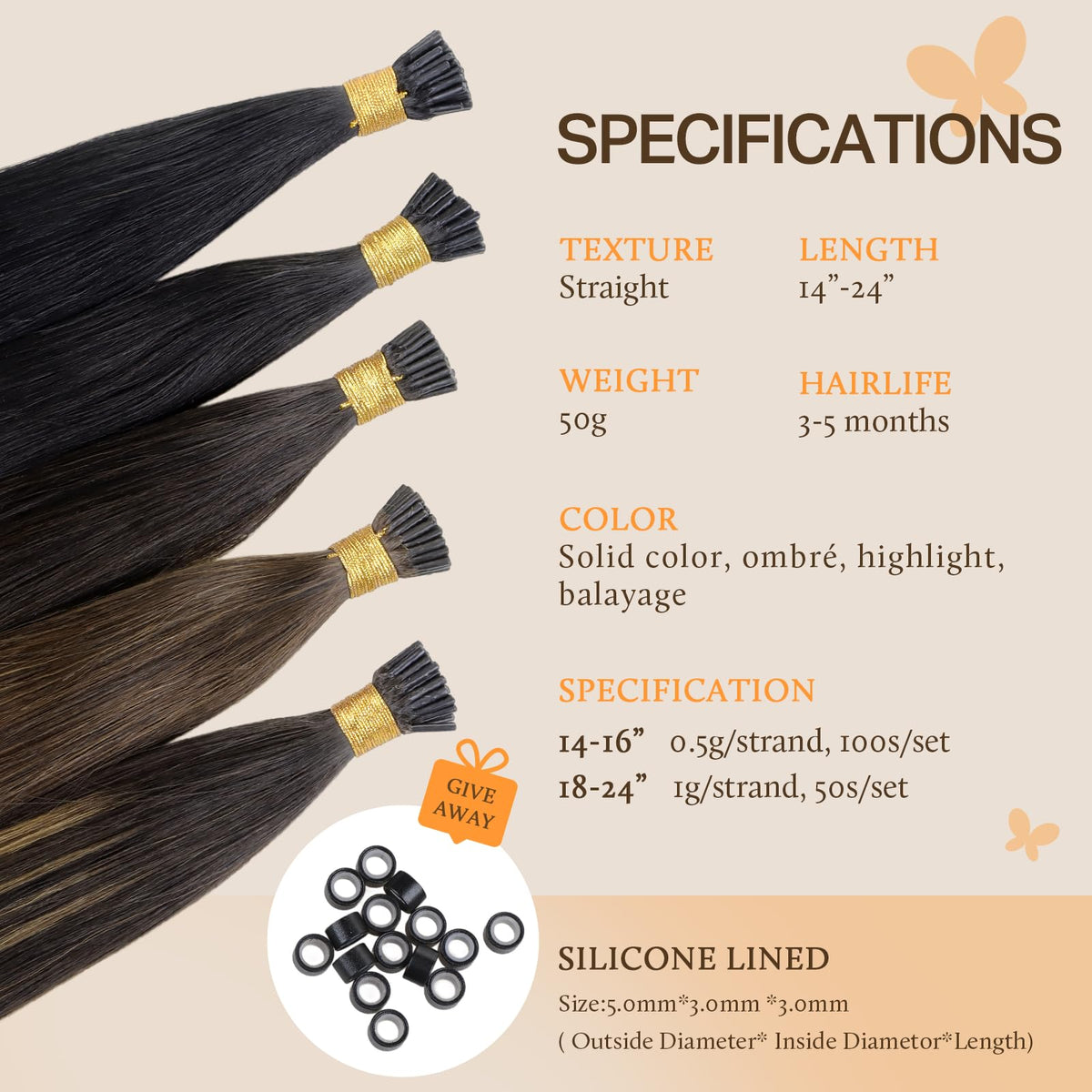 DOORES Remy i tip close-up shows smooth tangle-free texture
