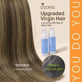 DOORES Remy hair clip-in natural weft 18 inch for versatile styling