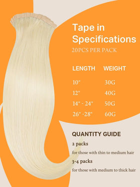 The 1.5-inch width DOORES tape-in extensions in a 20-piece pack ready to install