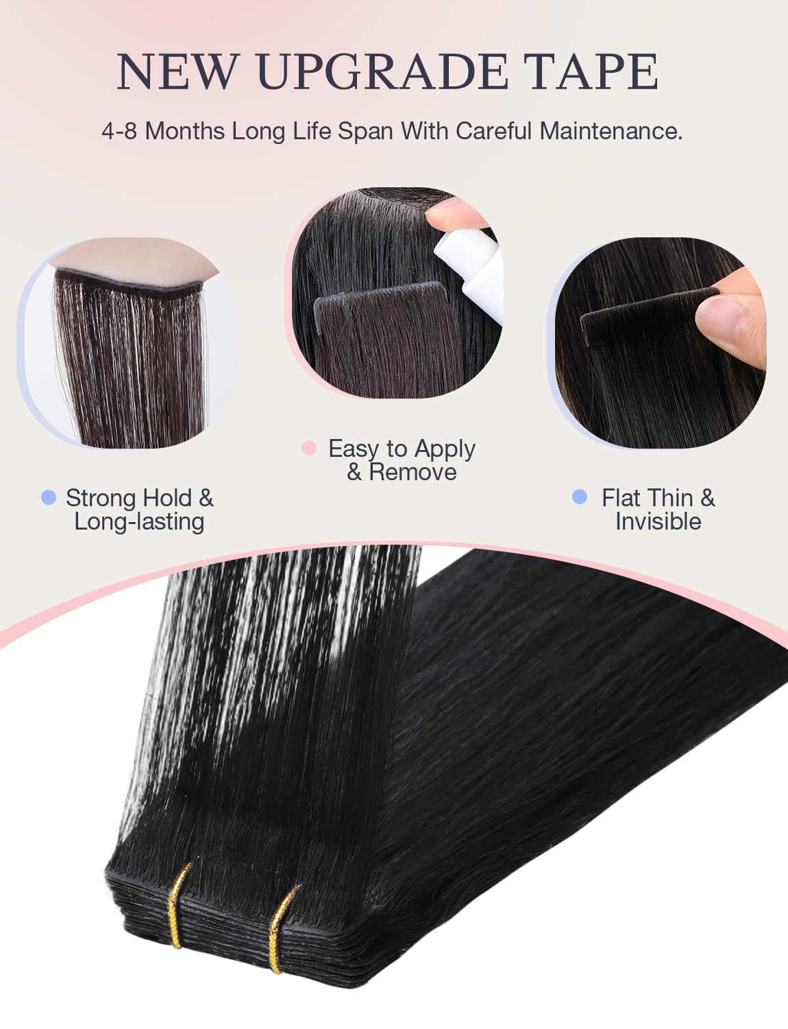 Transparent, hypoallergenic DOORES tape for comfortable attachment