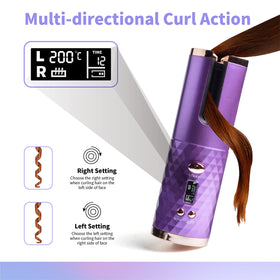 DOORTIAN LED display cordless curler clearly shows heat and timer for precise curls