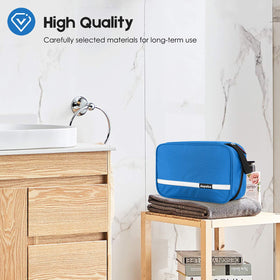 Dopobo compact travel bag on bathroom counter ready for use