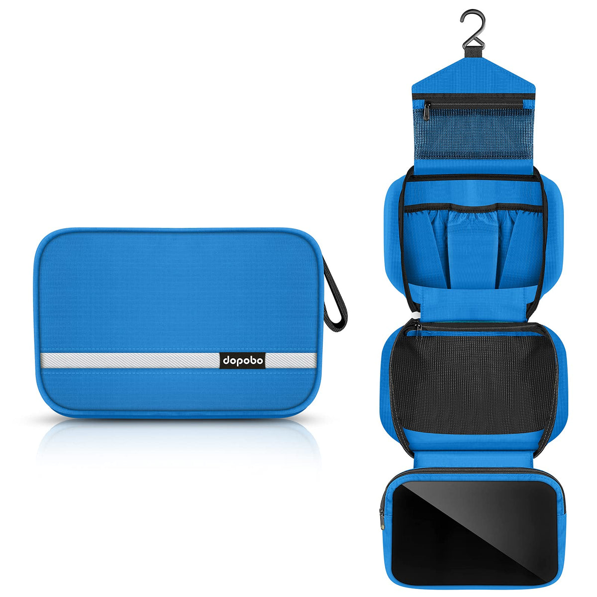 Dopobo travel toiletry bag angle view showing organized exterior for travel