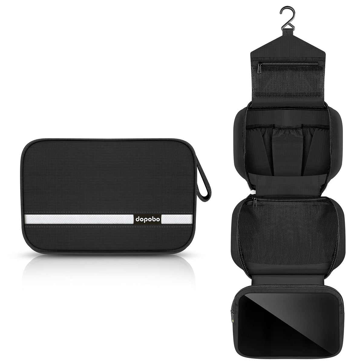 Dopobo travel toiletry bag compact size keeps toiletries neatly organized for carry-on travel