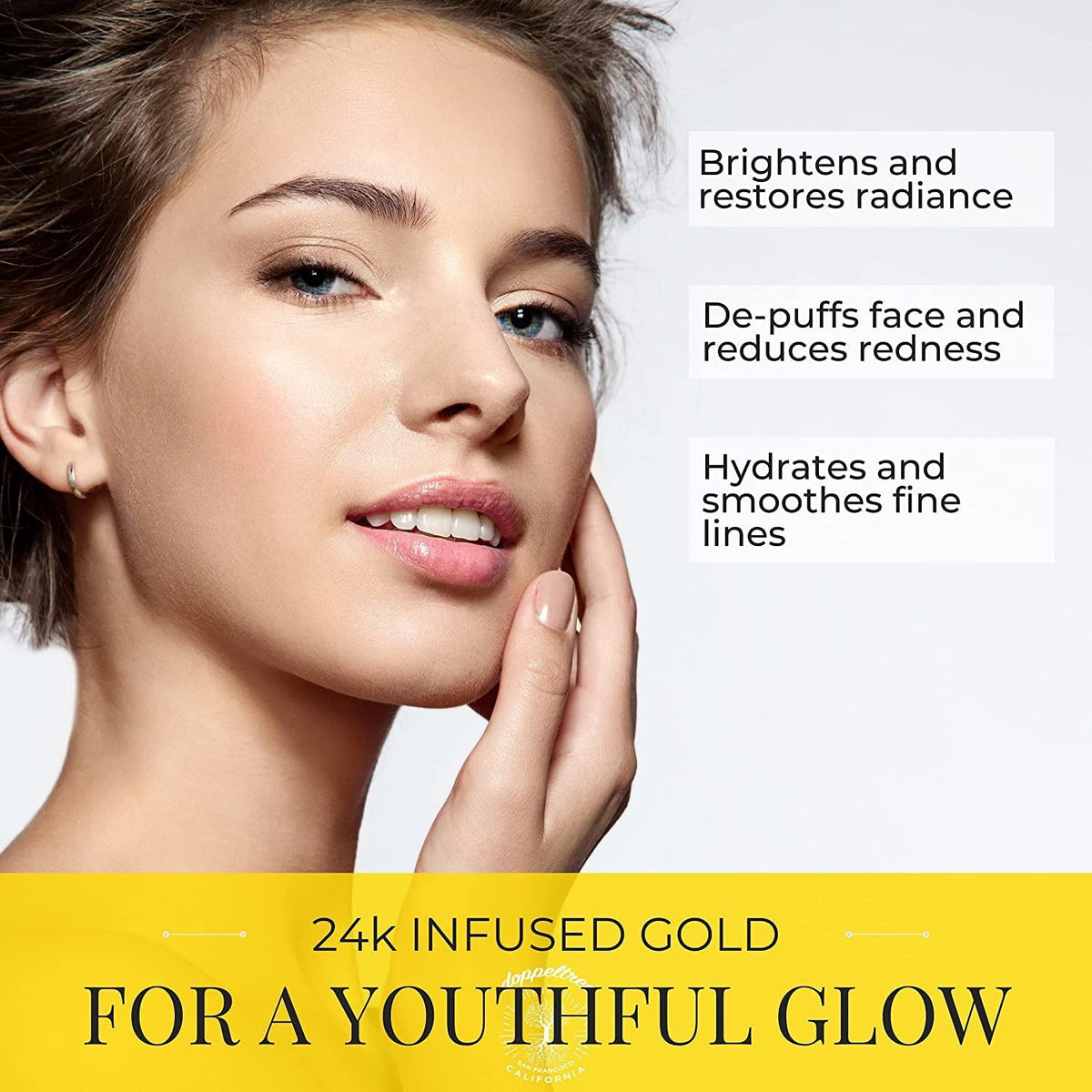 Doppeltree Gold Facial Mask collagen close-up for plump hydration.