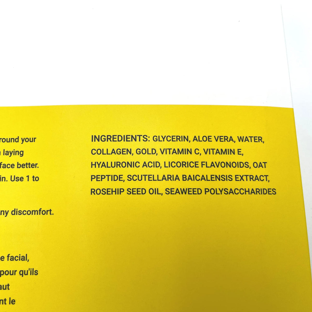 Doppeltree Gold Facial Mask tray-contained sheet for easy application.