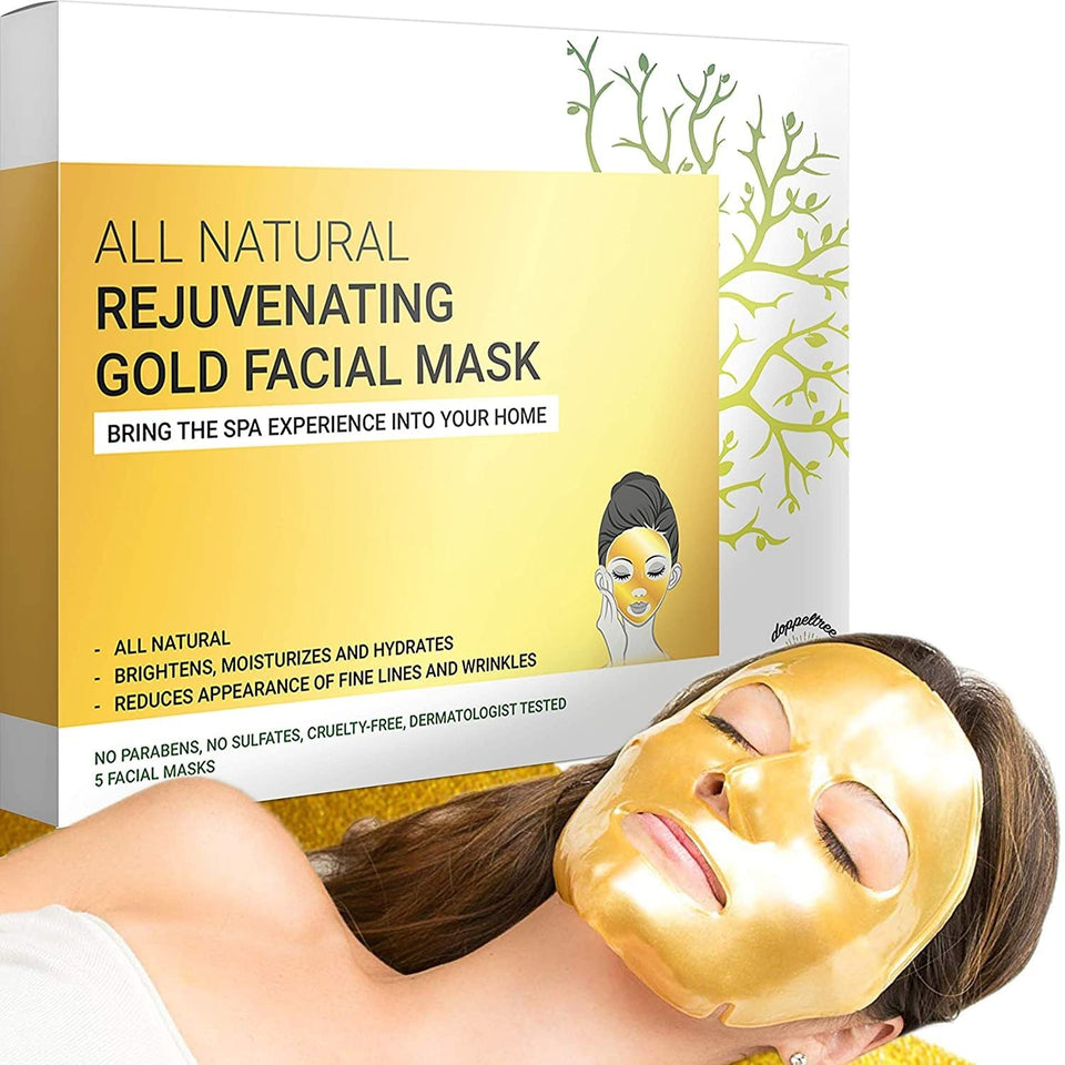 Doppeltree Gold Facial Mask tray packaging for premium at-home spa experiences.