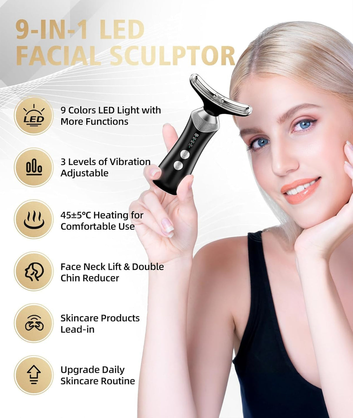 Dopsikn 9-in-1 adjustable-vibration-levels offering customizable facial massage.