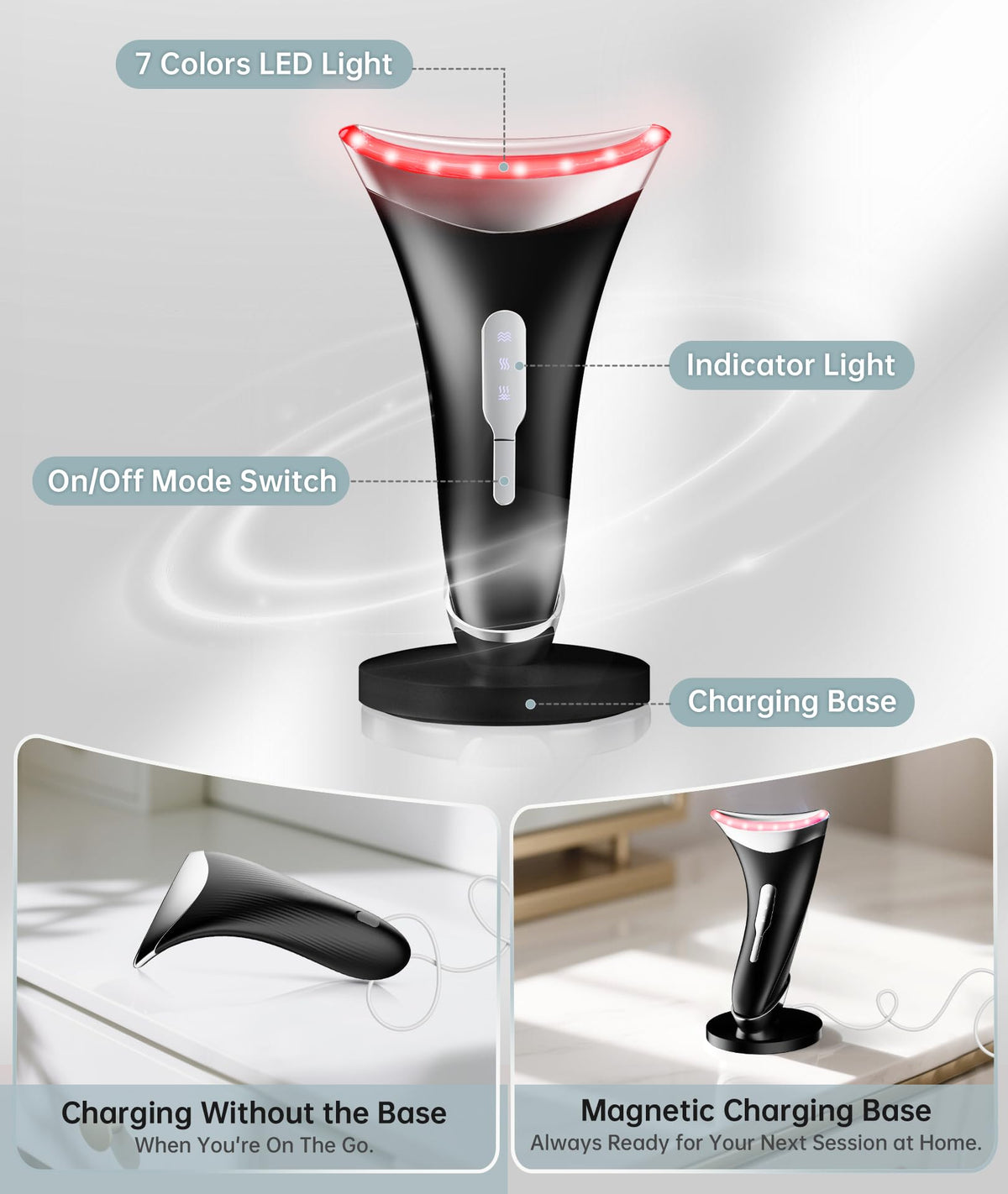 Dopsikn heating function provides gentle warmth during sessions for comfort.