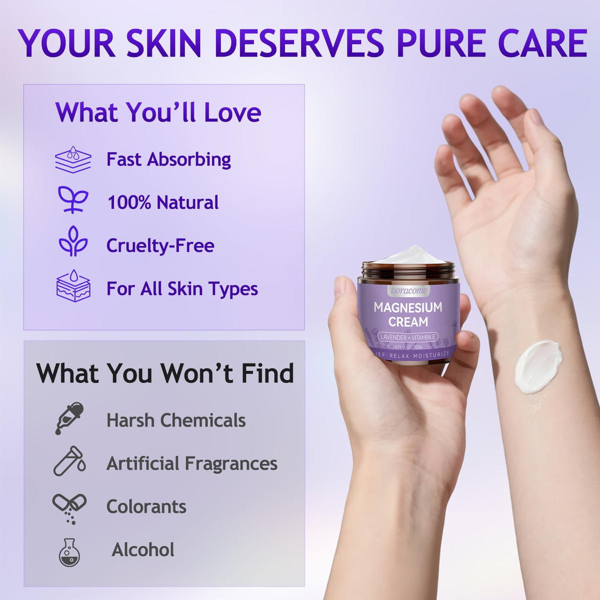 Doracome packaging showing unscented and lavender variants.