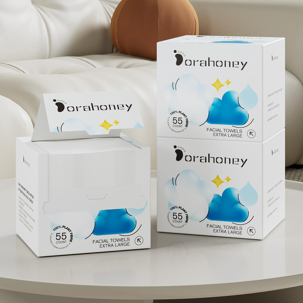 Dorahoney lint-free towels absorb moisture while cleansing and refreshing skin.