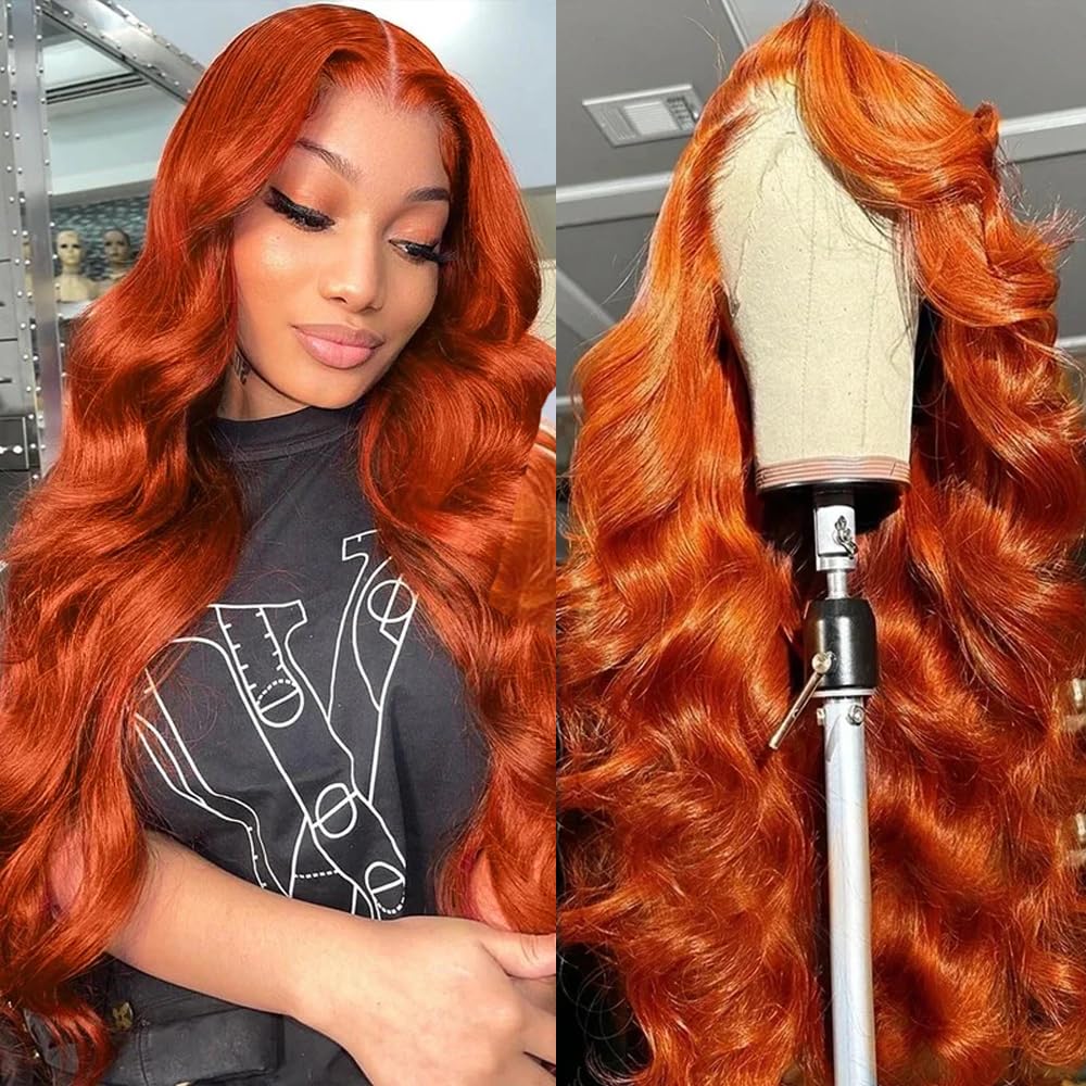 Dorbess Ginger Orange 30-Inch Lace Front Wig with luxurious body wave for everyday elegance.