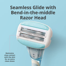 DORCO Eve bend-middle head follows curves for smooth shave.