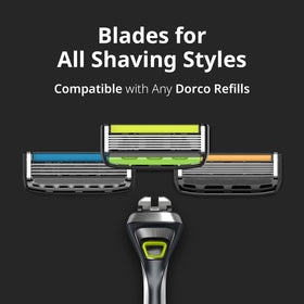 Dorco Pace 5 Pro open blade design for easy rinsing and longevity.