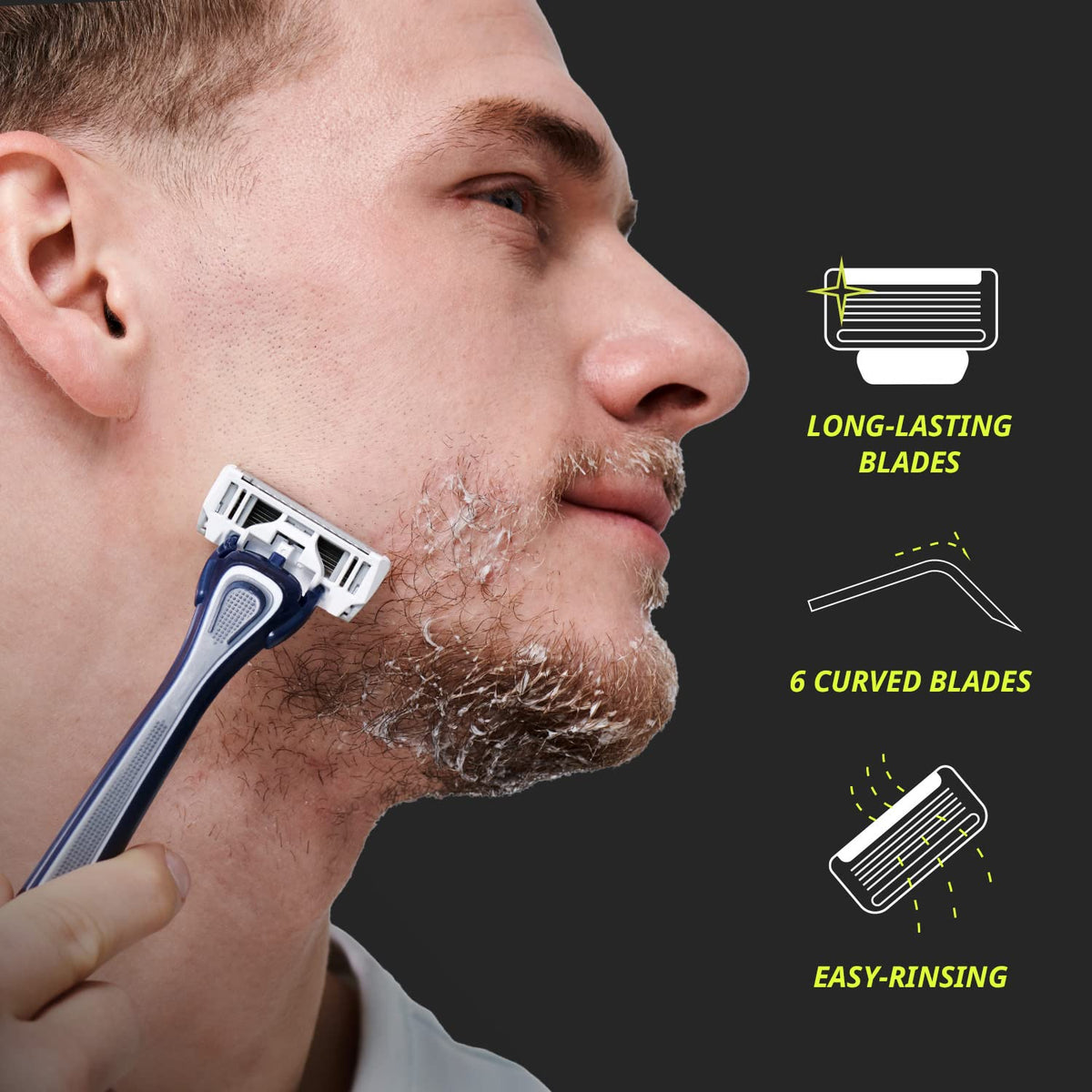 Open-blade design of Dorco Pace 6 Plus allows easy rinsing