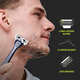 Open-blade design of Dorco Pace 6 Plus allows easy rinsing