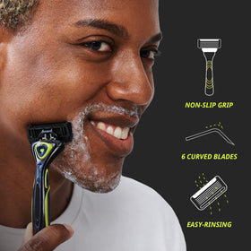 DORCO Pace 6 Sport curved slim blades for a close, comfortable shave