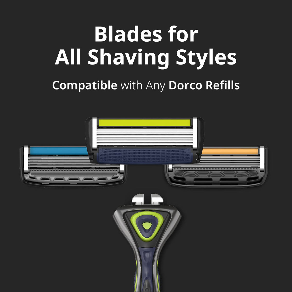 DORCO Pace 6 Sport interchangeable razor heads with refills compatibility