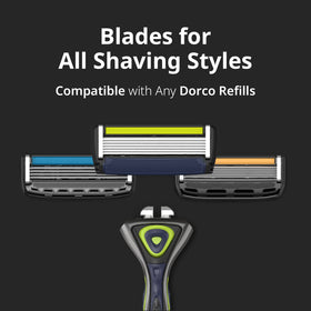 DORCO Pace 6 Sport interchangeable razor heads with refills compatibility