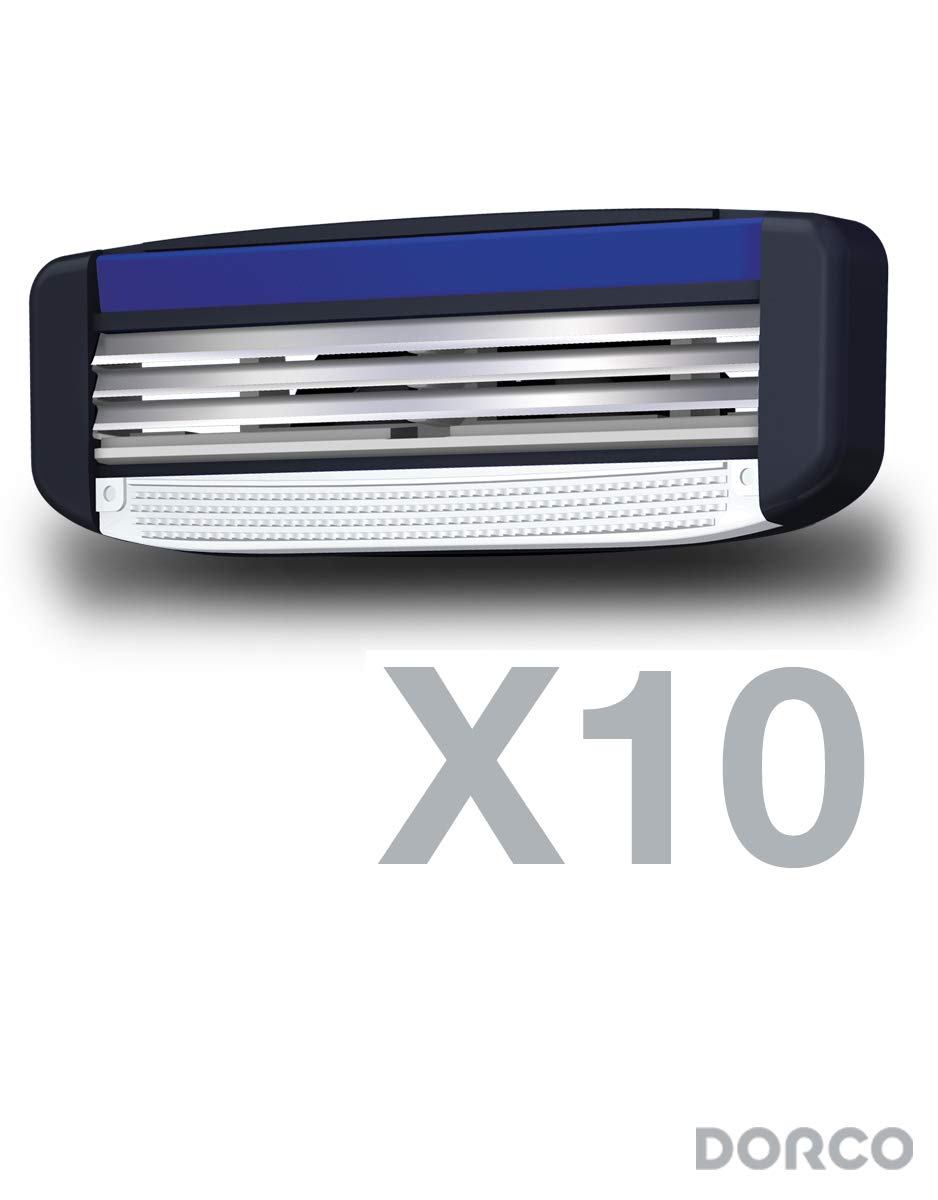 Dorco Pace 3 handle provides comfortable grip for precise shaving.