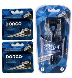 Dorco Pace 3 value pack packaging for convenient stocking and a reliable shave.