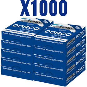 DORCO single edge blades with 1000-count packaging for smooth, consistent shaves.