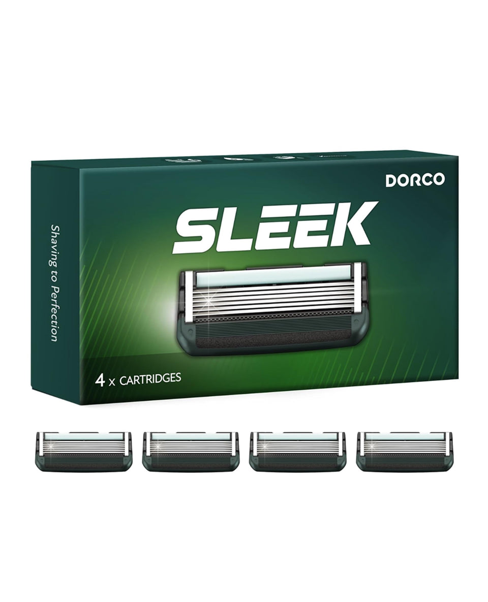 Dorco SLEEK six-blade razor system front view for a skin-friendly glide