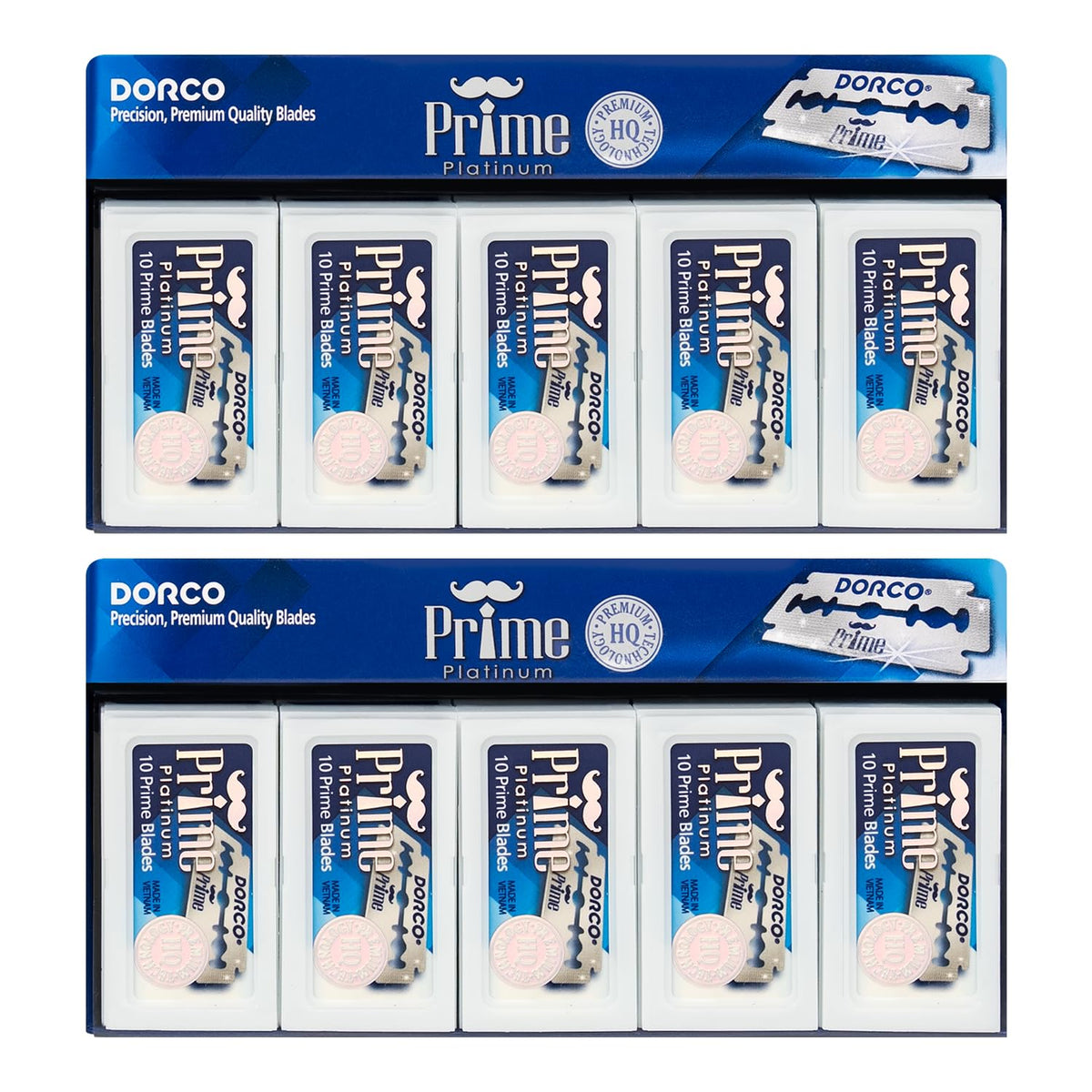Dorco STP301 Prime Platinum bulk 200-pack blades for long-lasting shaving