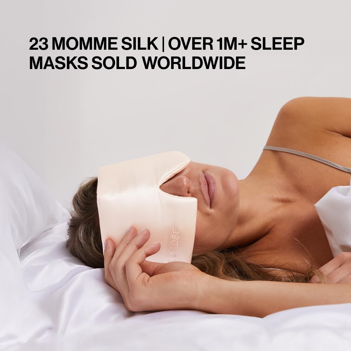 Dore & Rose Deep Sleep Mask 23 momme silk texture against skin for comfort.