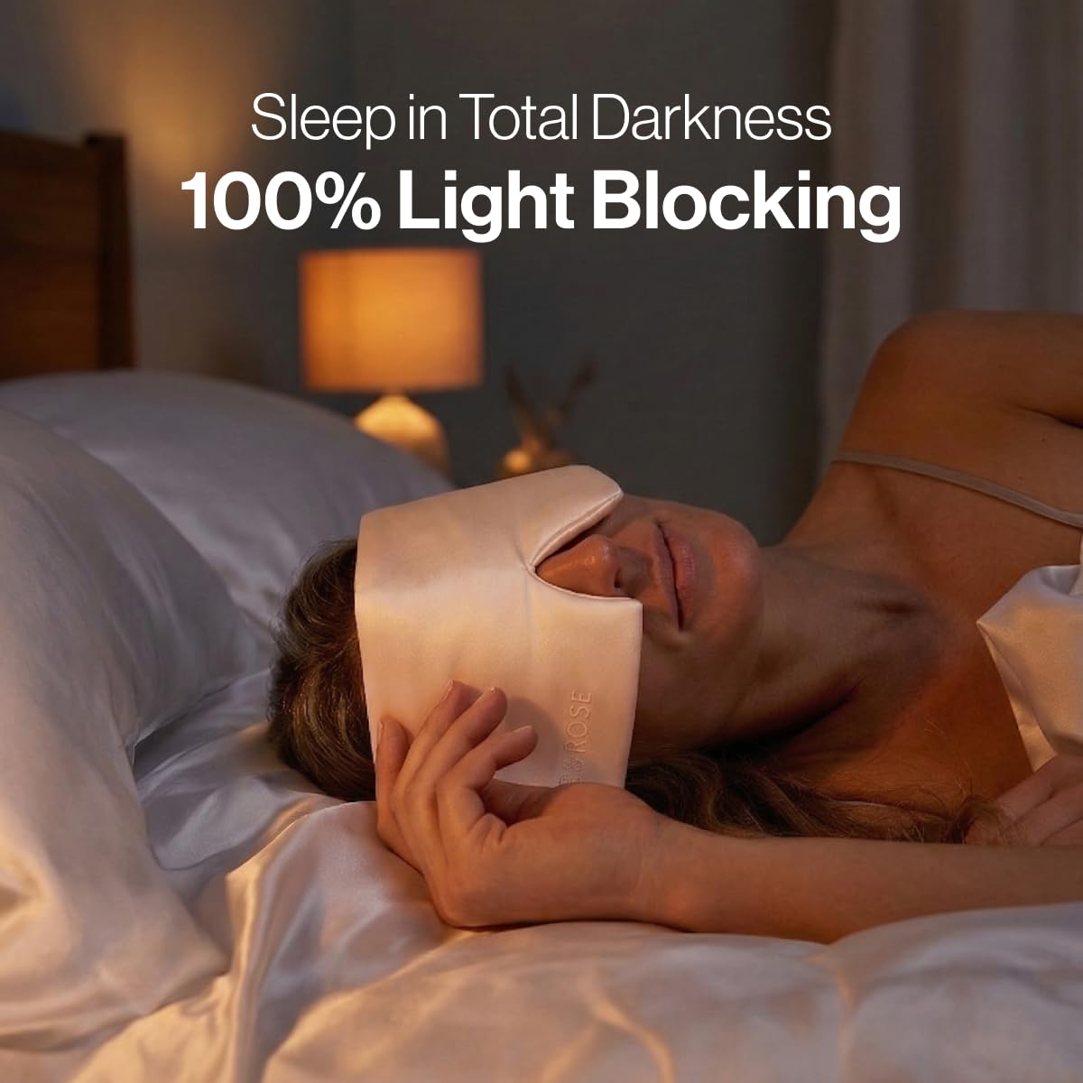 Dore & Rose Deep Sleep Mask contoured design seals light from all angles.