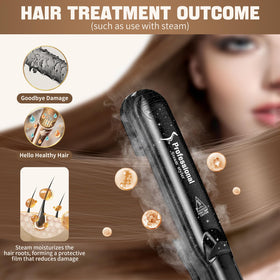 DORISILK 2.0 ceramic tourmaline plate delivers even heat and reduced frizz.